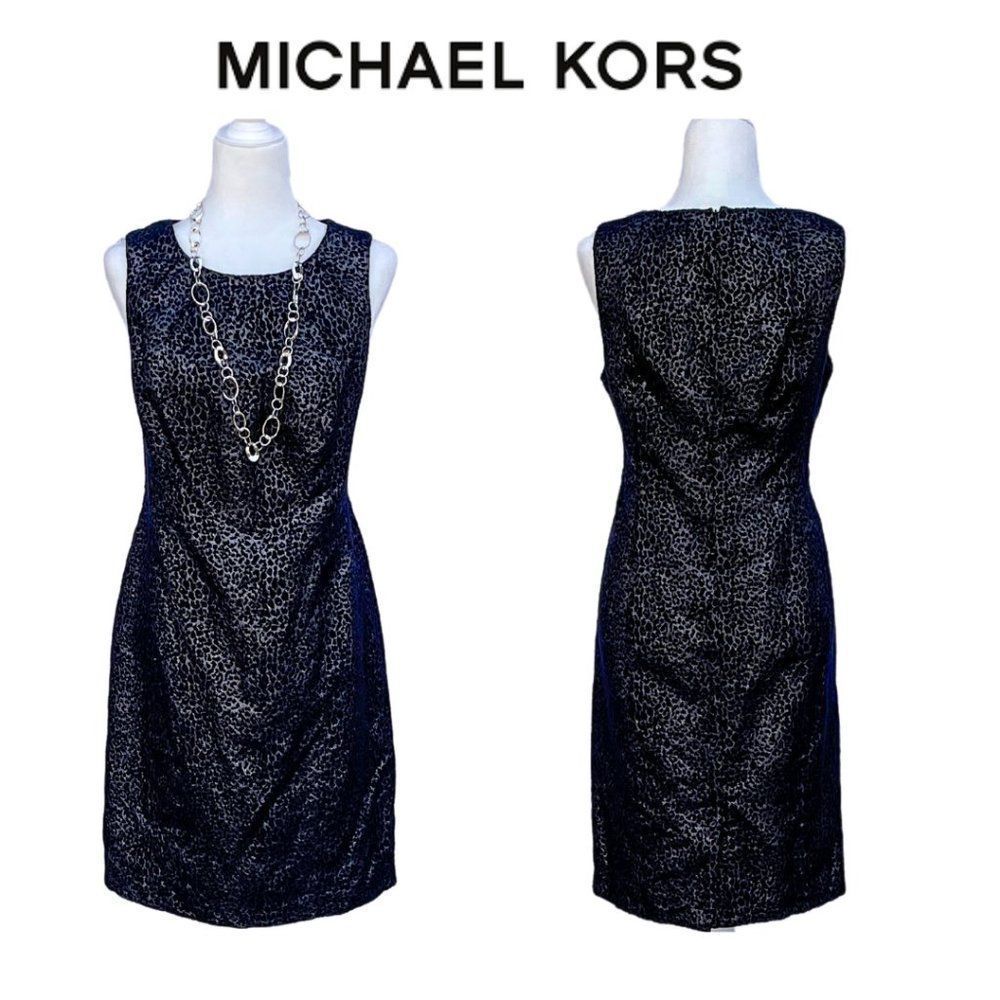 MICHAEL Michael Kors 🎉 Black & Silver Shimmer Sheath Dress